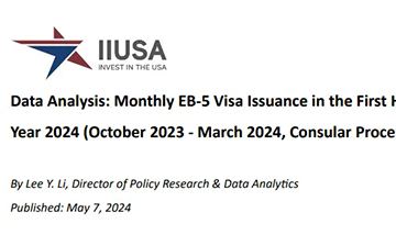 「美国移民」EB-5统计数据 | 2024财年上半年签证发放报告